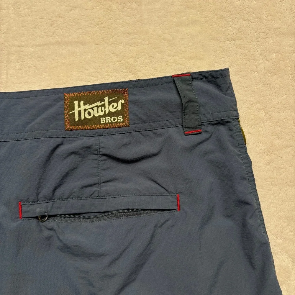 Howler‎ Bros Mens Blue Shorts Size 40 Ripstop Outdoors Fishing Adventure Nylon